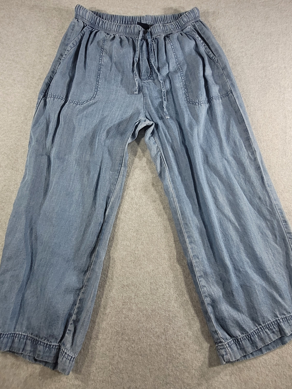 Splendid Light Blue Wide-Leg Drawstring Jeans